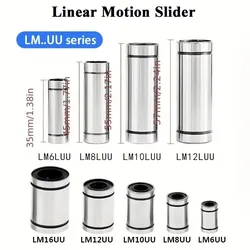 4/10pcs LM3UU LM4UU LM5UU LM6UU LM8UU LM8SUU LM10UU LM12UU LM6LUU LM8LUU LM10LUU 3-16MM Linear Ball Bearing CNC Parts 3D Printer