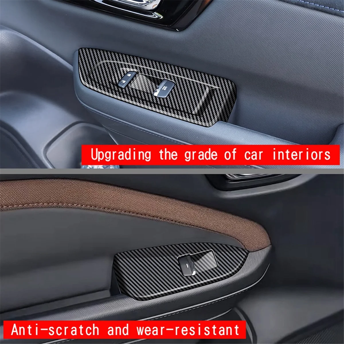 

Durable Car Window Switch Lift Panel Tirm for Subaru LHD Carbon Fiber Pattern