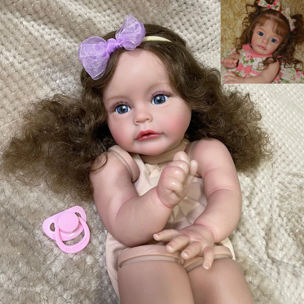 

24Inch Already Painted Reborn Doll Kit SueSue Hand-rooted Hair Unassembled DIY Doll Parts With Cloth Body Reborn