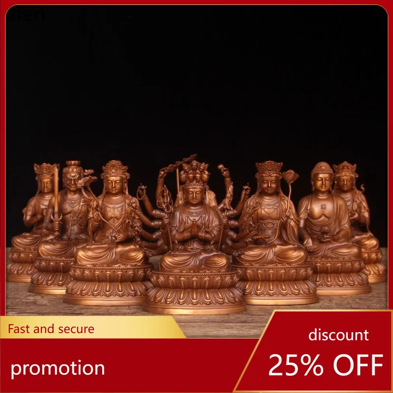 CZ Purple Copper Eight Great Buddhas of the Eight Lives: Vairocana, Manjushri, Mahasthamaprapt Amaitabha, and Imavari