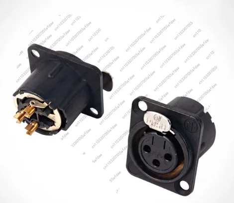 1pc NC3FD-LX-B black gold-plated balanced three-core female socket