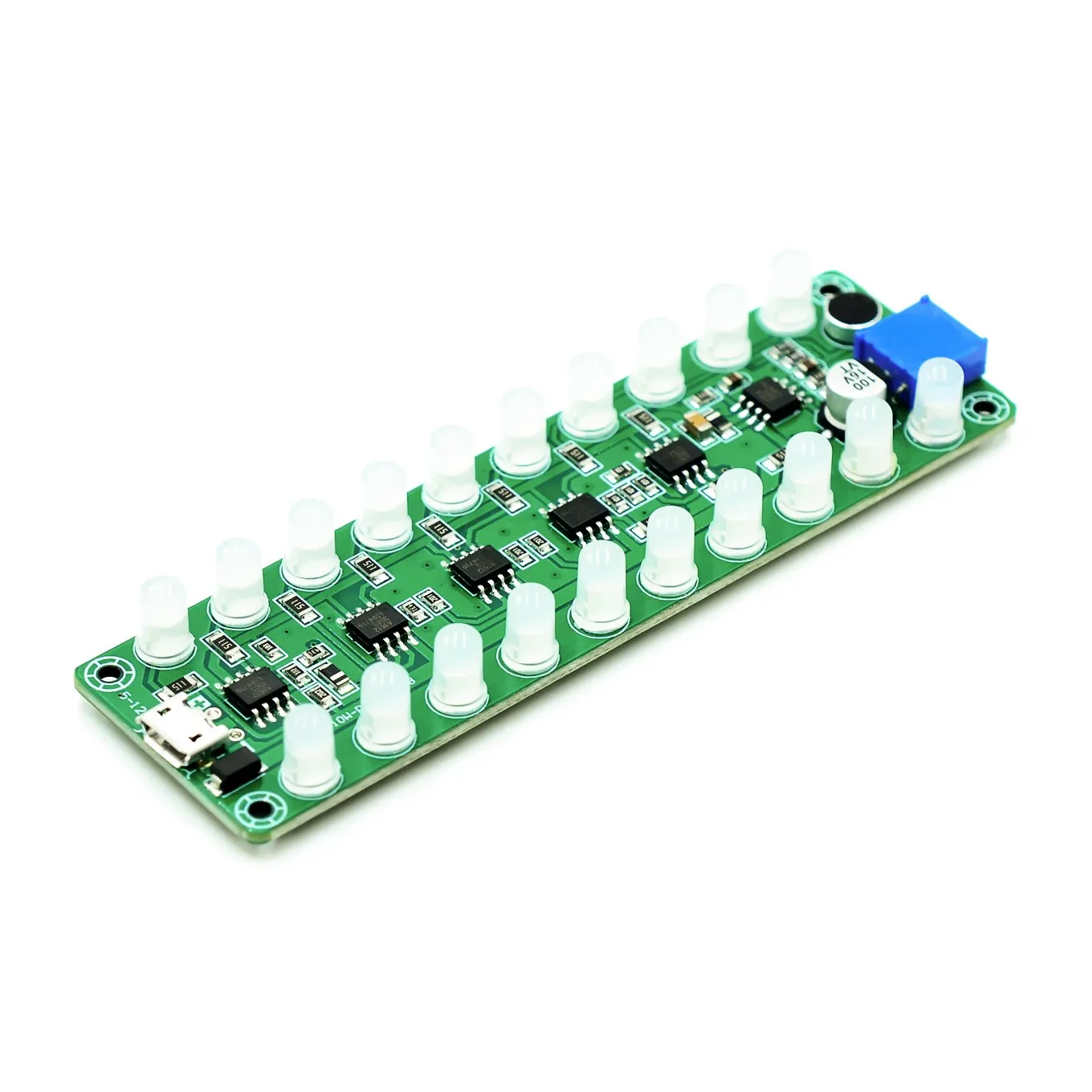 AMPLIFICADOR DE POTENCIA de inducción controlado por sonido, espectro de frecuencia, medidor de nivel de audio, LED que indica flash, melodía, luz acústica