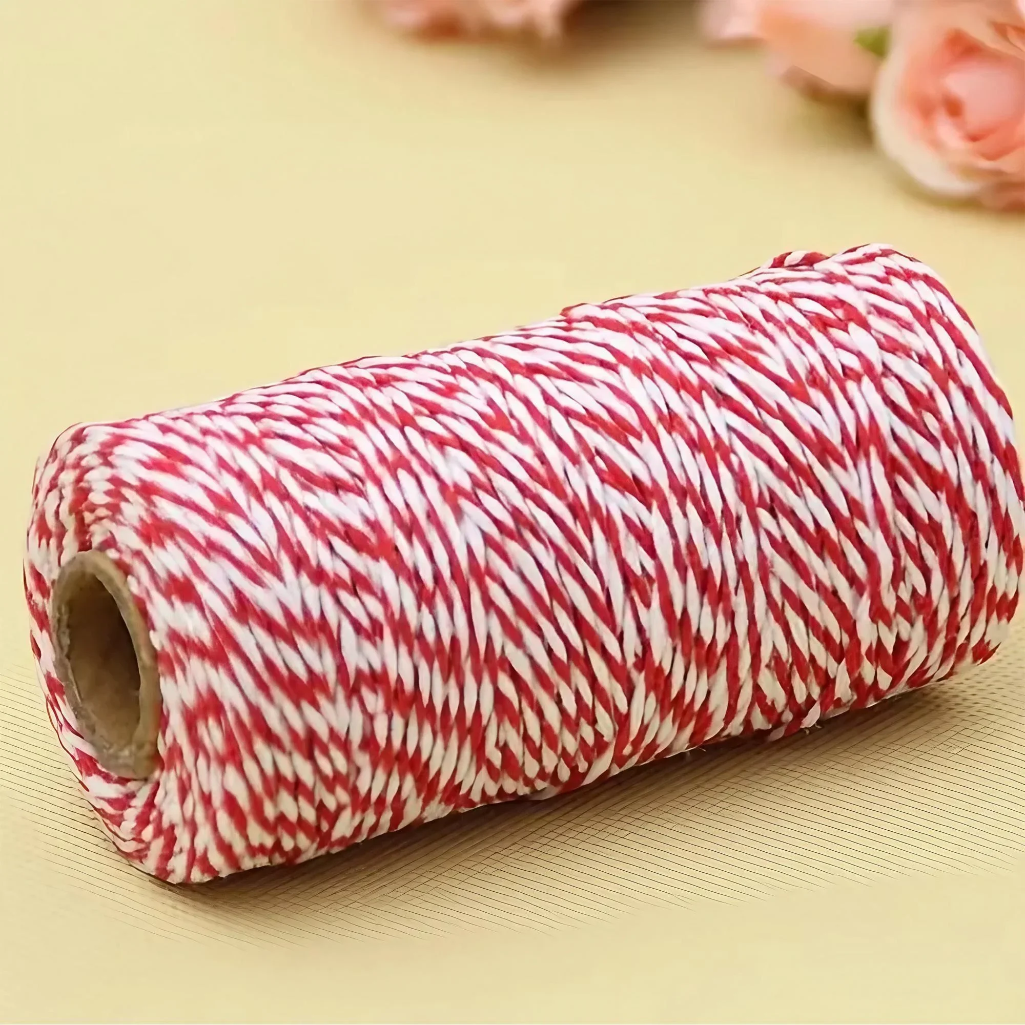 سلك حبل ملتوي من القطن DIY لتعبئة الهدايا اليدوية وإكسسوارات الديكور المنزلي بطول 39.37 بوصة