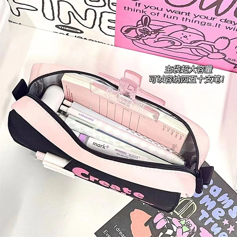 Dopamine Ретро граффити пенал Ins стиль сумка для хранения канцелярских принадлежностей органайзер для карандашей сумка школьные принадлежности дорожная косметичка