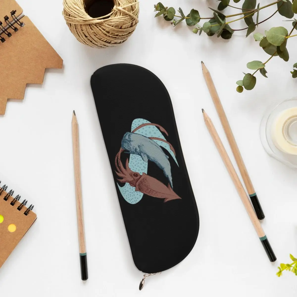 الحيوانات المنوية الحوت مقابل الحبار العملاق مقلمة الحقيبة قلم رصاص تخزين لوازم مكتبية تخزين كبير صندوق القلم حقيبة أقلام رصاص لصبي فتاة