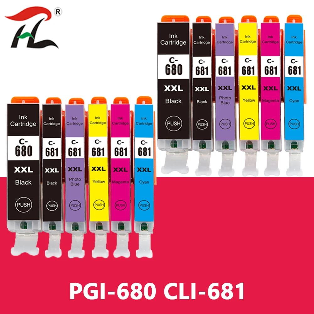 PGI-680XXL CLI-681XXL Ink Cartridge PGI-680 CLI-681 Compatible for Canon PIXMA TR7560/TR8560/TS6160/TS8160/TS9160