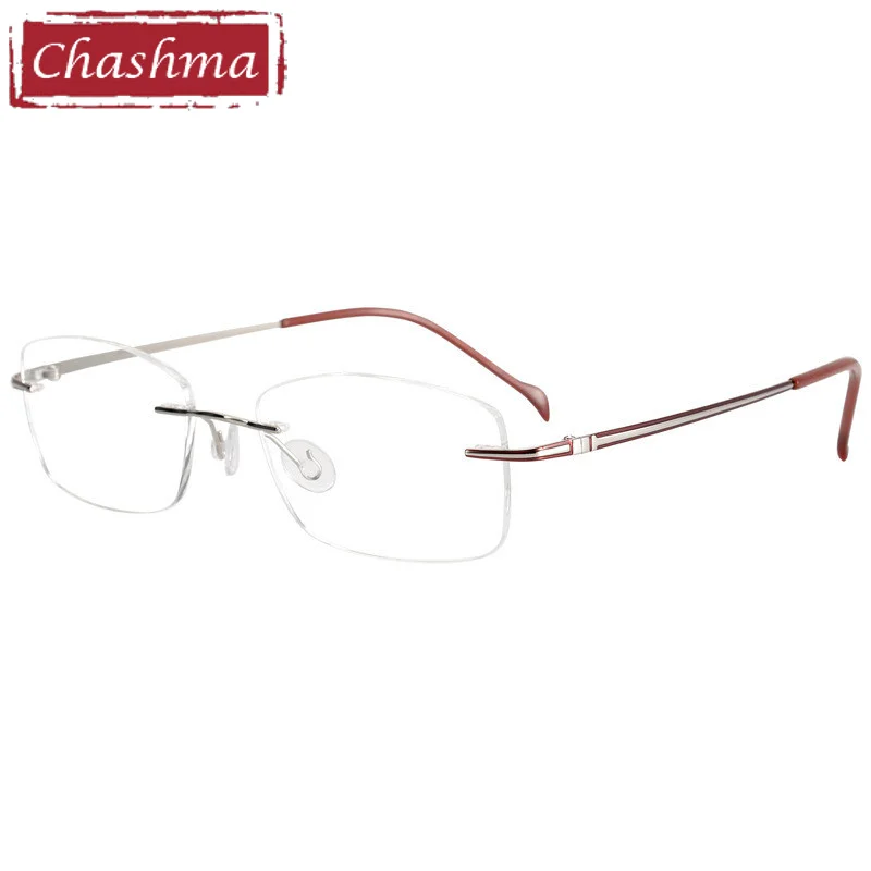 Women Rimless Glasses Pure Titanium Frame Men Ultra Light Quality Prescription Optical RX Crystal Spectacle No Fading No Rust