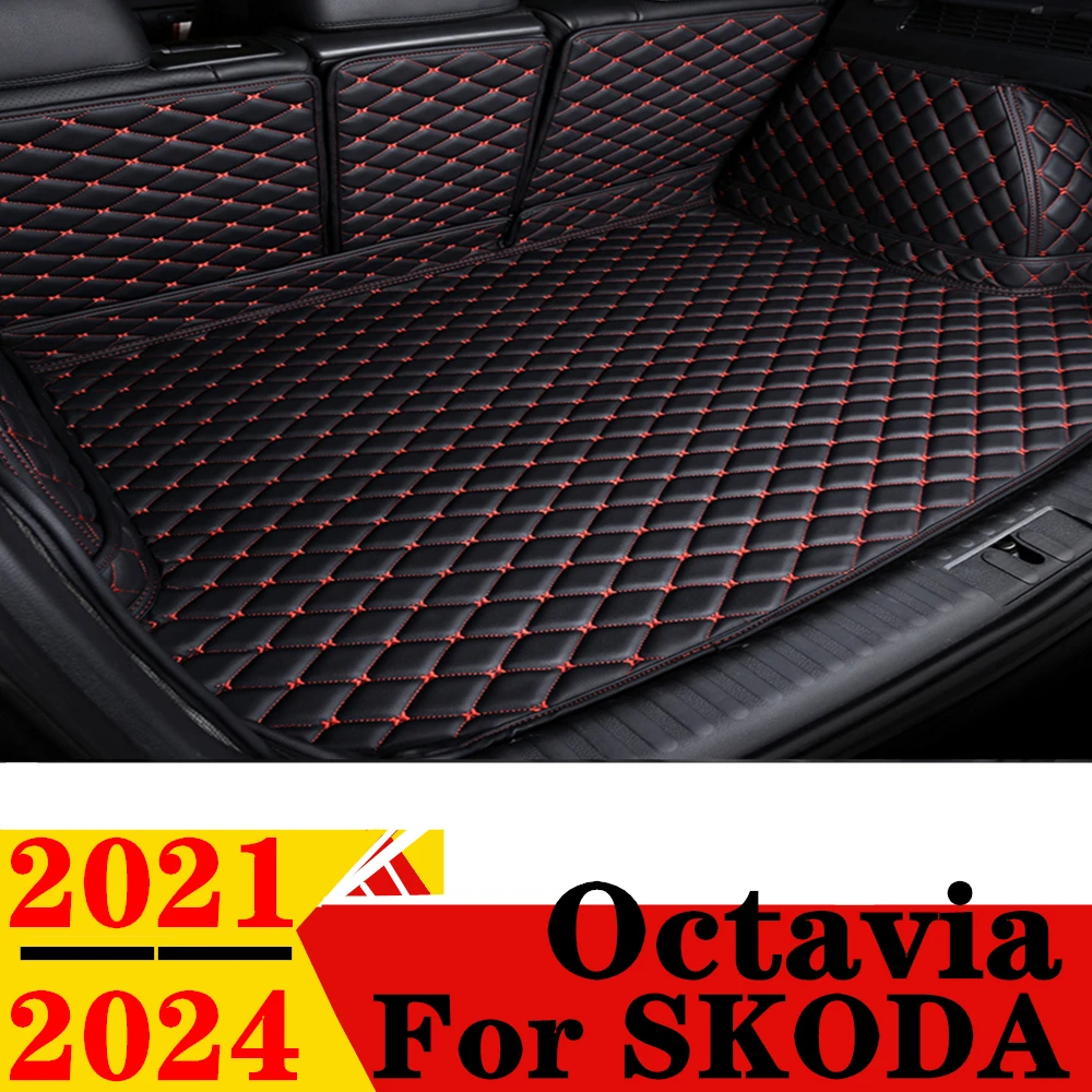 

Коврик в багажник автомобиля для SKODA Octavia Sedan 2024 2023 2022 2021, задняя крышка багажника, ковер, подкладка, хвост, интерьер автомобиля, багажник, коврик для багажника