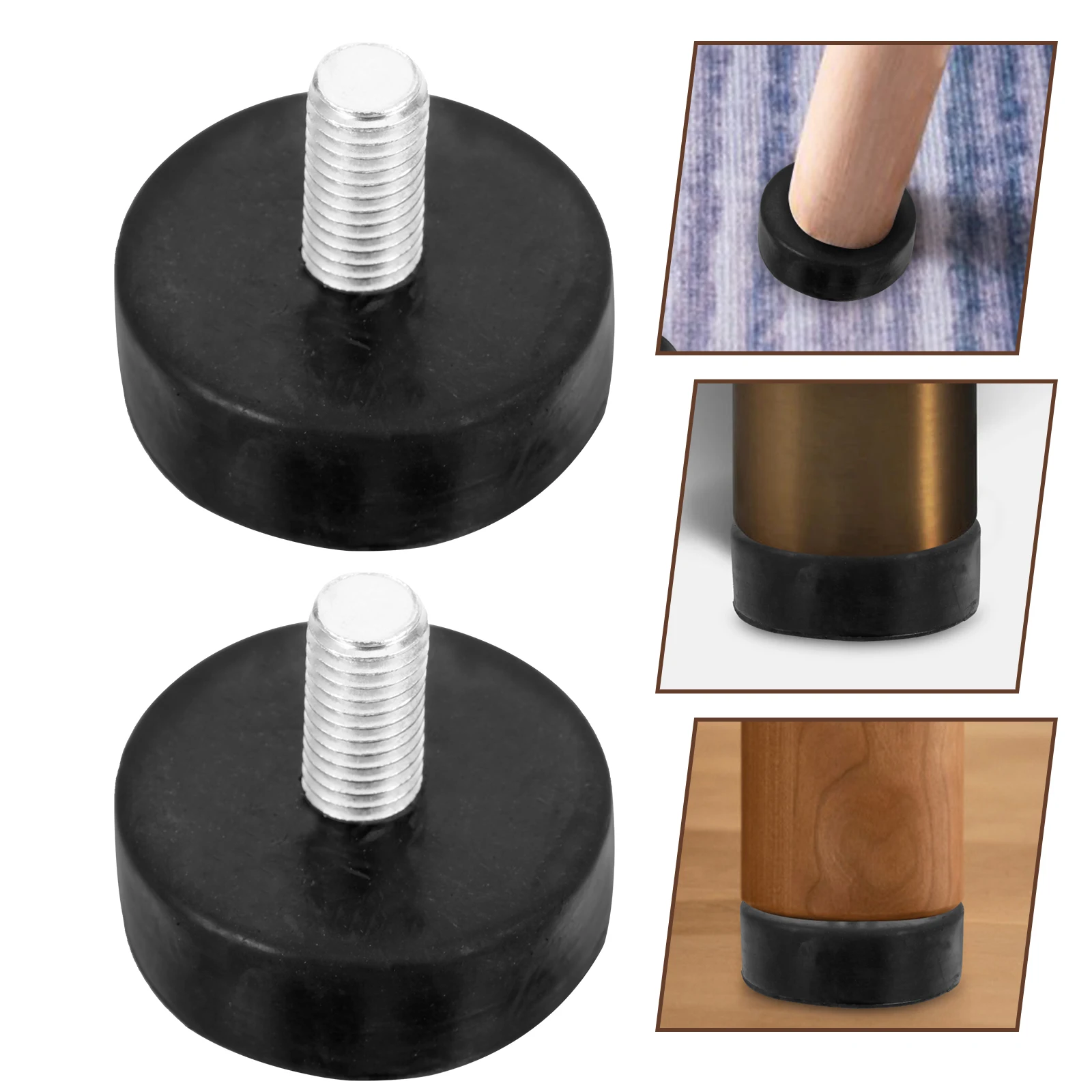 Pés de borracha ajustáveis m10x20, 4 unidades, mesa de móveis, nivelamento, antivibração, resistente, antiderrapante, máquina, pés, móveis