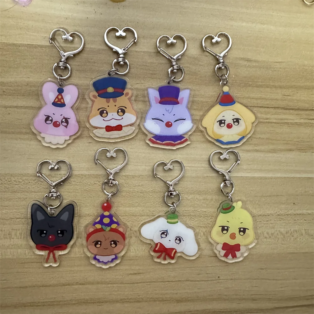 5CM ATEEZ Charm Keychain Aniteez Pendant Keyring Double Sides Key Chain Seonghwa Yunho Yeosang San Mingi Christmas Accessories