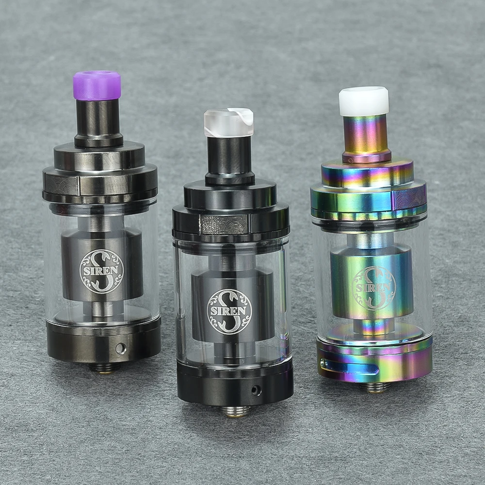 Siren V2 GTA MTL RTA Rebuildable Tank RTA single coils 22mm/24mm Airflow rta tank Atomizer 2ml/4.5ml rta vs kayfun x rta