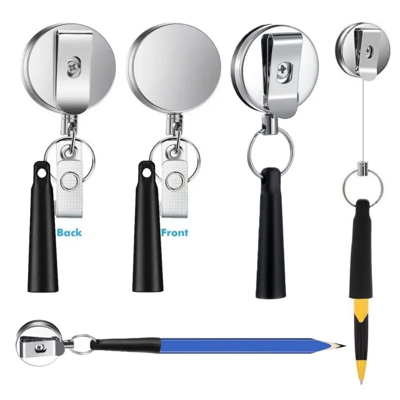 Heavy Duty Retractable Pull Pen Pencil Holder,  Elastic Silicone Pencil Holder ForCarpenters,Nurses, Waitresses
