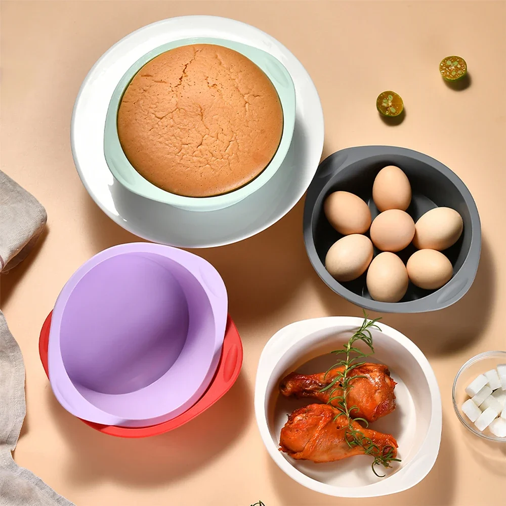 Runde Kuchenform aus Silikon, antihaftbeschichtet, Backgeschirr für Kuchen, Brot, Geburtstagsfeier – leicht zu lösen, langlebig, hitzebeständig, perfekt für Zuhause