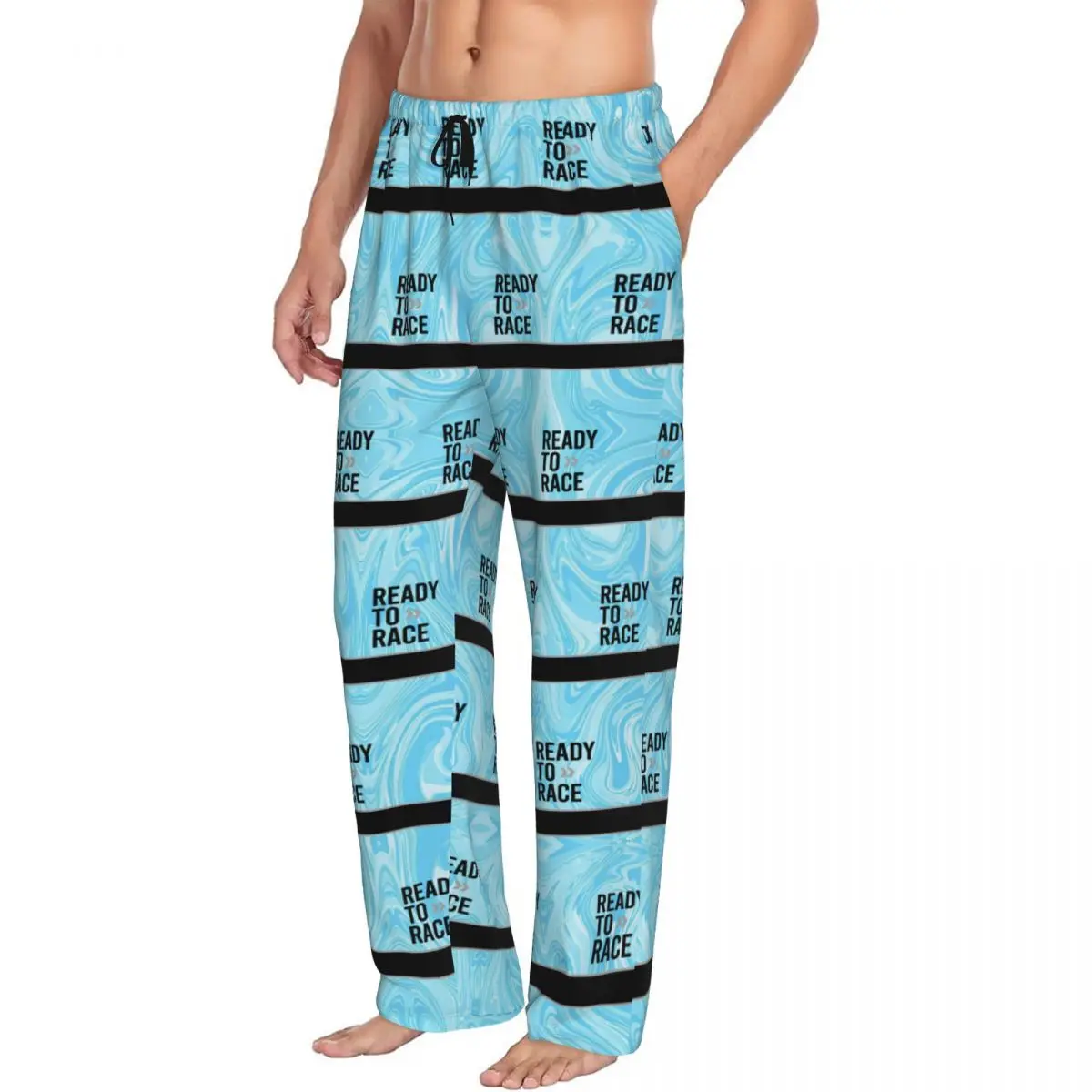 Custom Ready To Race Men's Backgroud Pajama Pants Printed Sleep Sleepwear Bottoms with Pockets