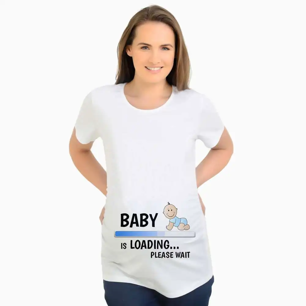 Summer Maternity T-shirts for Pregnant Women Funny T-shirts Pregnancy Clothes Clothes Vestidos T-shirt Pregnant Mother Swearing