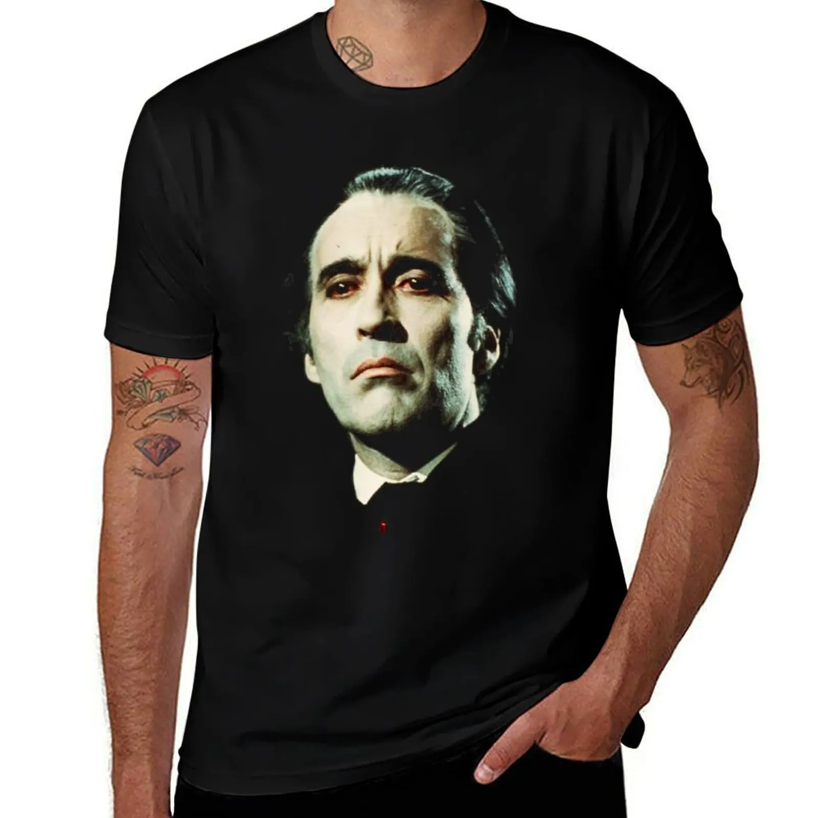 

Dracula Vampire Christopher Lee T-Shirt man t shirt cotton high quality man graphic t shirt man t shirt luxury T-Shirt