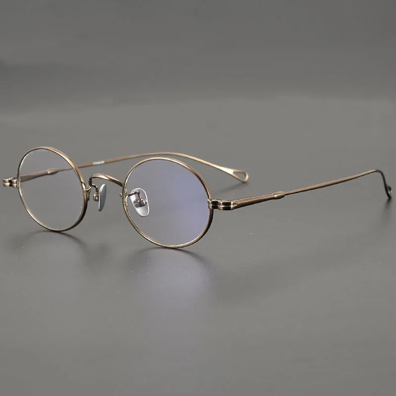 Vintage Pure Titanium Small Size Glasses Frame IP Plating Men Myopia Optical Prescription Eyeglasses Women Ultralight Eyewear
