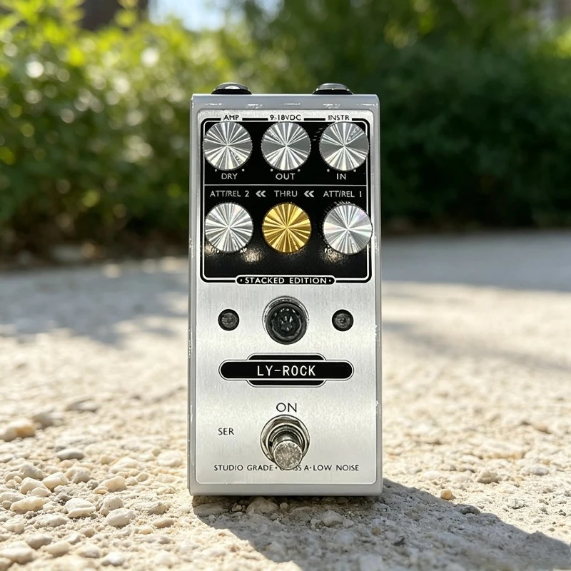 White Classic Dual Pressure Stacked Compression Guitar Effect Pedal 76 Sound
