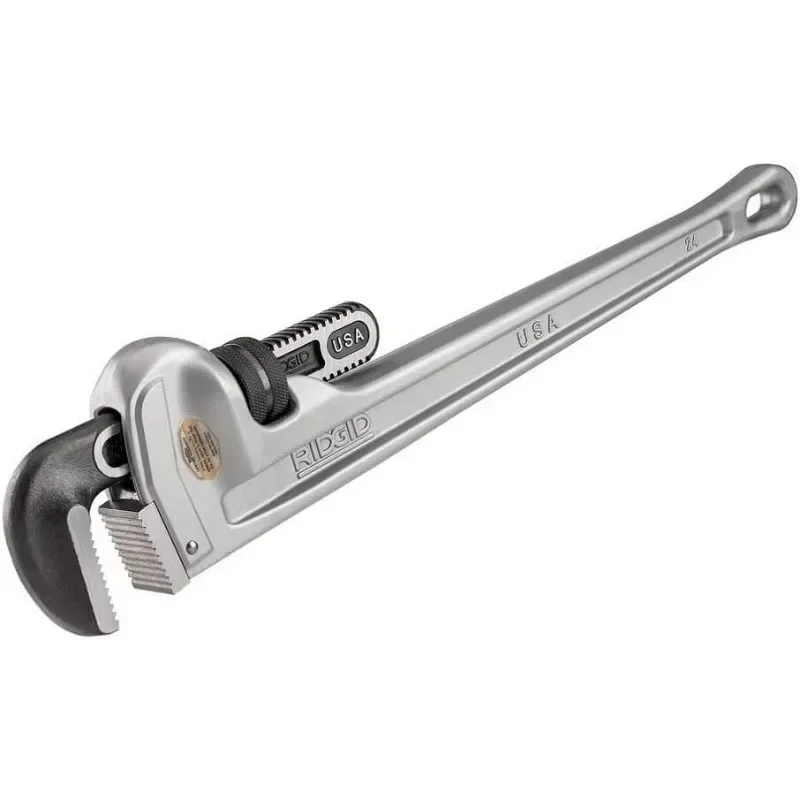 RIDGID 31105 Model 824 Aluminum Straight Pipe Wrench, 24-inch Plumbing Wrench, grey