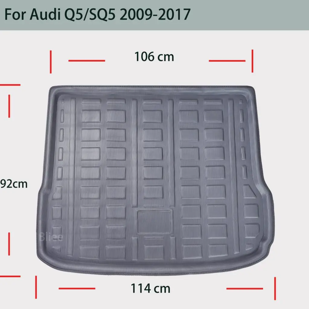 Car Rear Trunk Mat For Audi Q5 SQ5 2009 2010 2011 2012-2014 2015 2016 2017 Tailored Cargo Liner Boot Floor Tray Carpet Protector