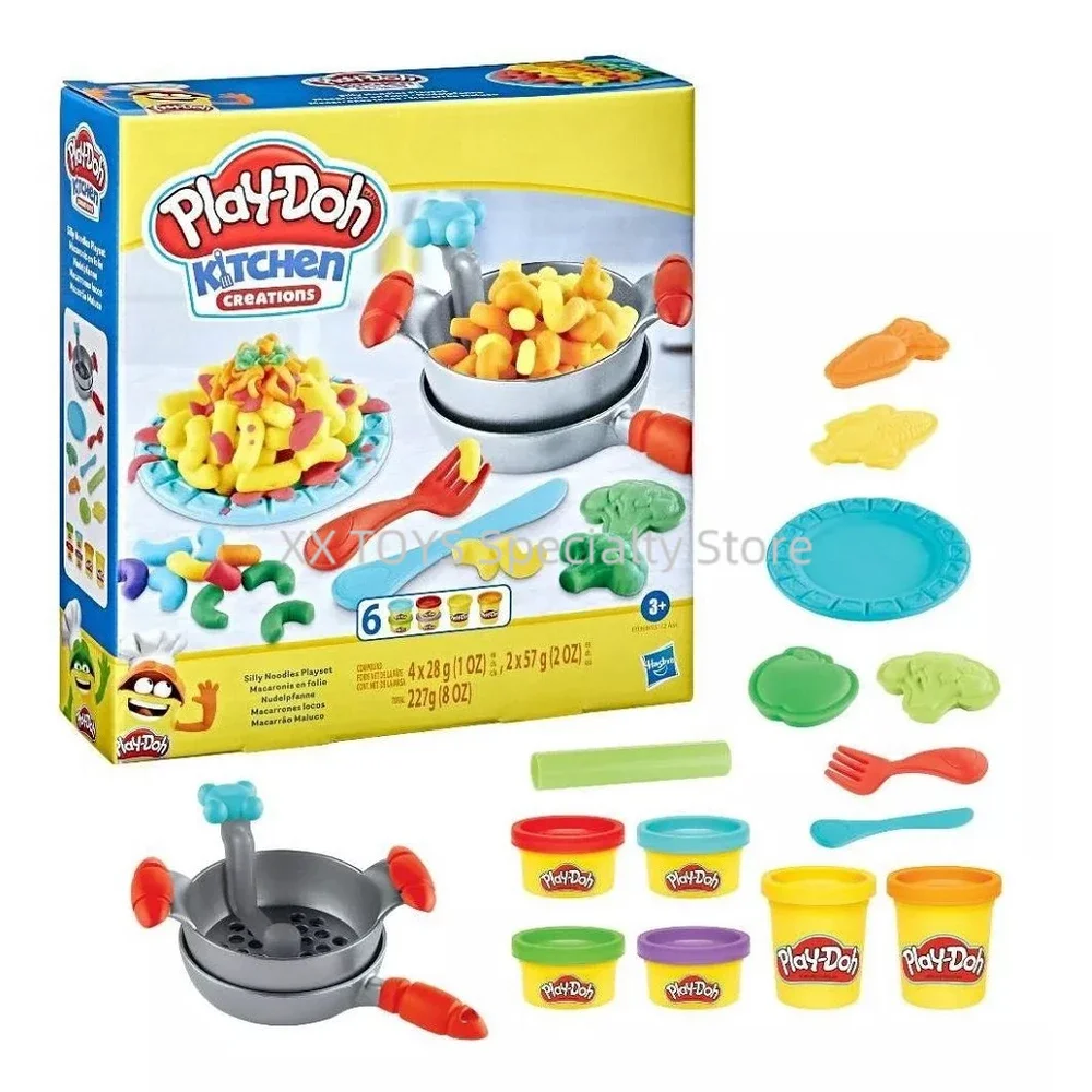 

Hasbro Play-Doh Kitchen Workshop Funny Pasta Creations Play Clay Set Play House Toys Boys Girls Birthday Fun Gifts Hands-on Toys