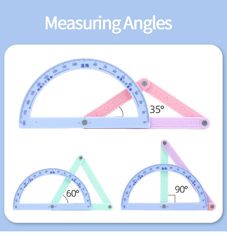 Imagem -05 - Pernas de Ângulo Magnético com Transferidores Explorar Ângulos Formas e Geometria Geometria Triangular Manipuladores de Matemática