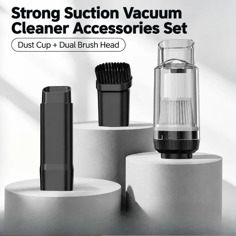 Cordless 2-in-1 Handheld Car Vacuum Cleaner with Blow & Suction Functions, Reusable Dust Cup Filter Bin for Auto Home