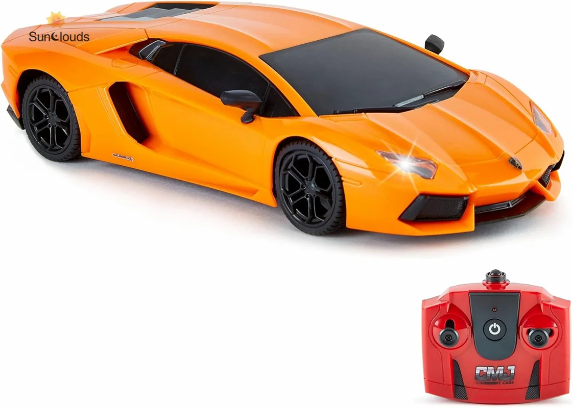 

Orange RC Cars Remote Control RC Car Officially Licensed 1:24 Scale Working Lights 2.4Ghz. Great Kids Play Toy Auto