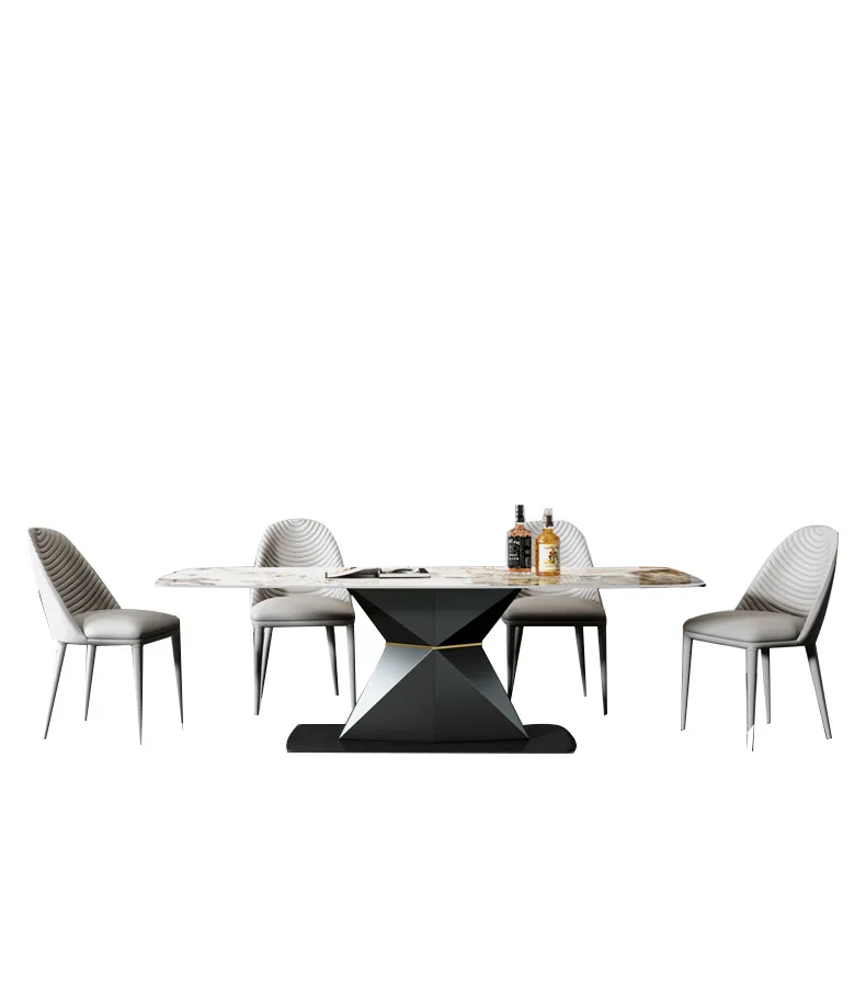 Pandora luxury stone dining table small apartment modern home dining table designer model room Nordic rock