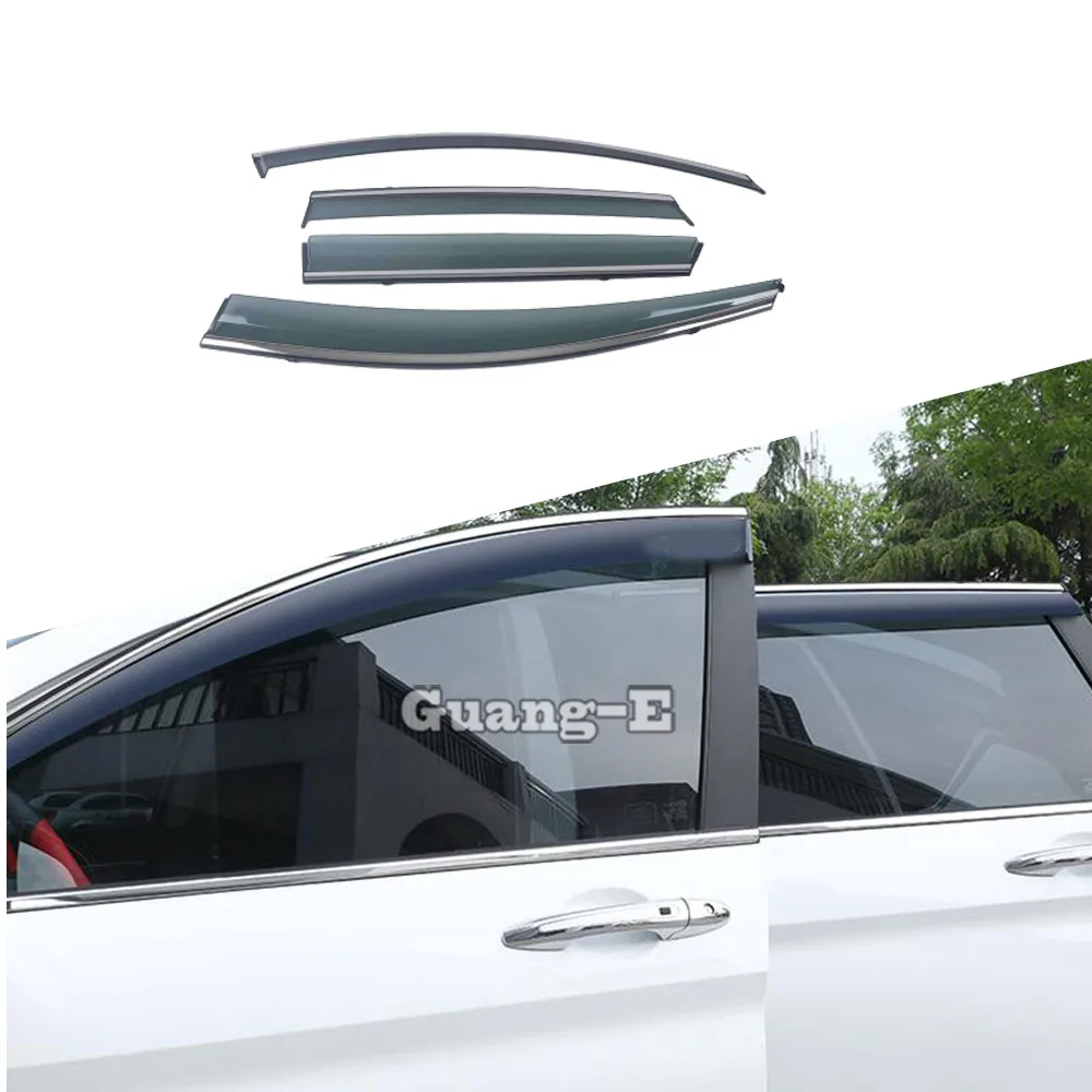 

Car Cover Plastic Window Glass Wind Visor Rain/Sun Guard Vent Frame Lamp 4PCs For Renault Kadjar 2016 2017 2018 2019 2020