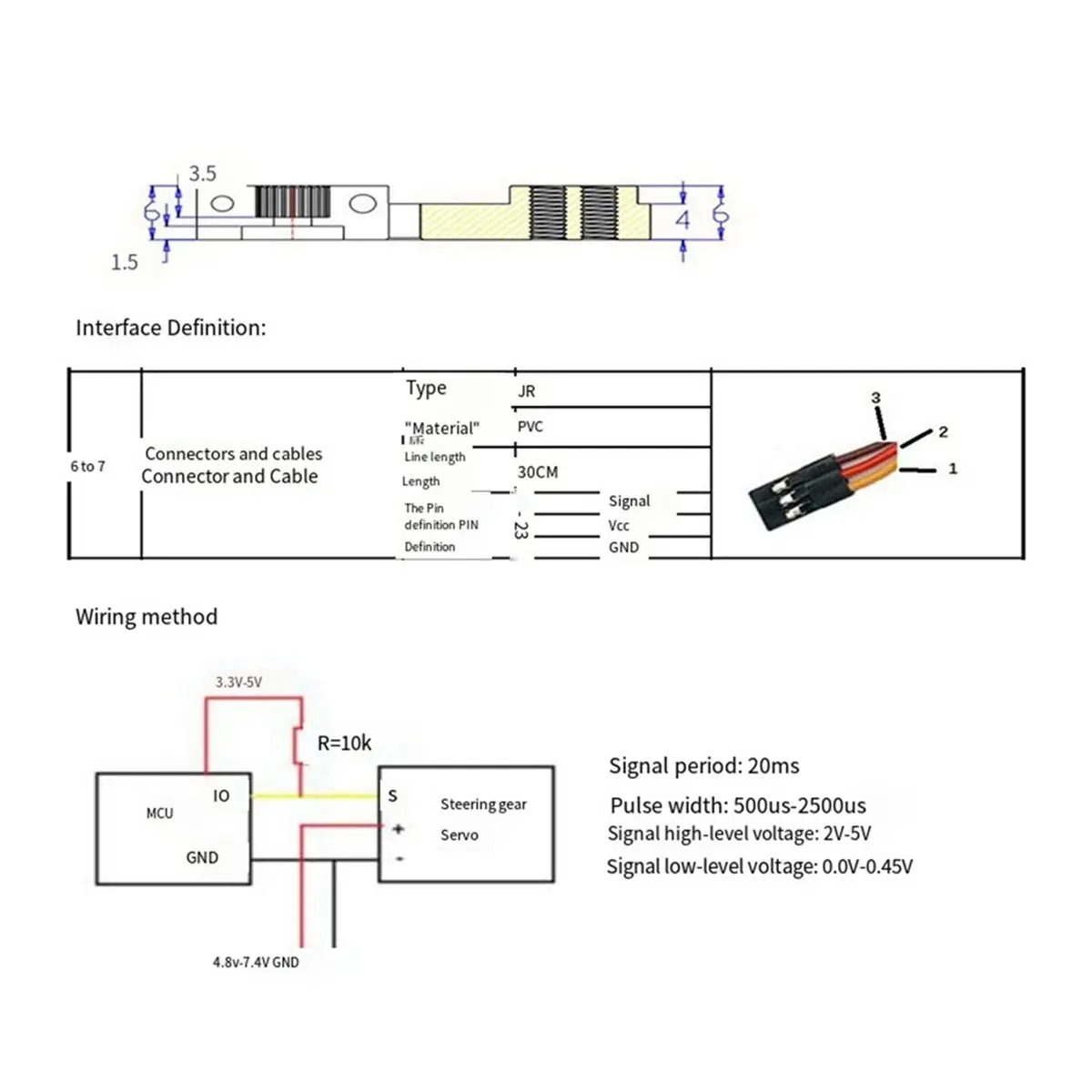 25KG High Torque RC Digital Servo Motor Waterproof Full Metal Gear Servo with 25T Servo Horn for RC Model RC Car