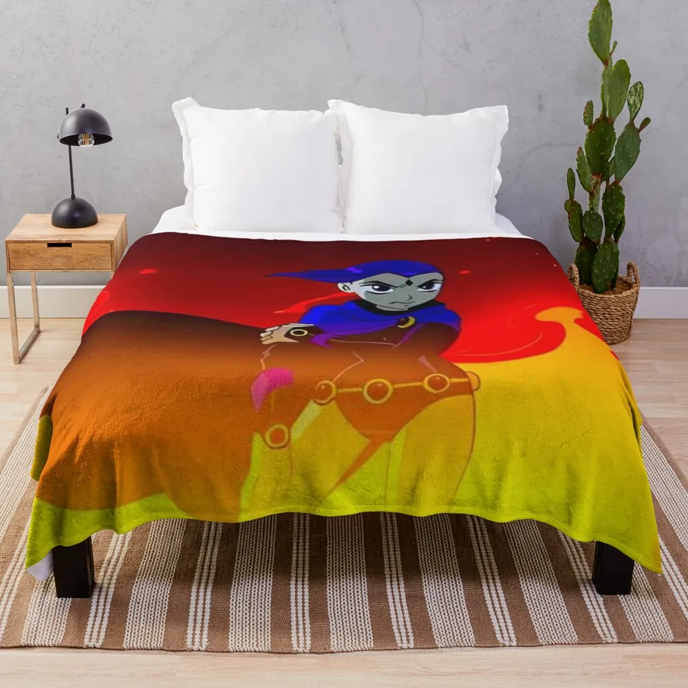 IN THE FIRE RAVEN Throw Blanket Soft Plush Plaid Furrys Blankets