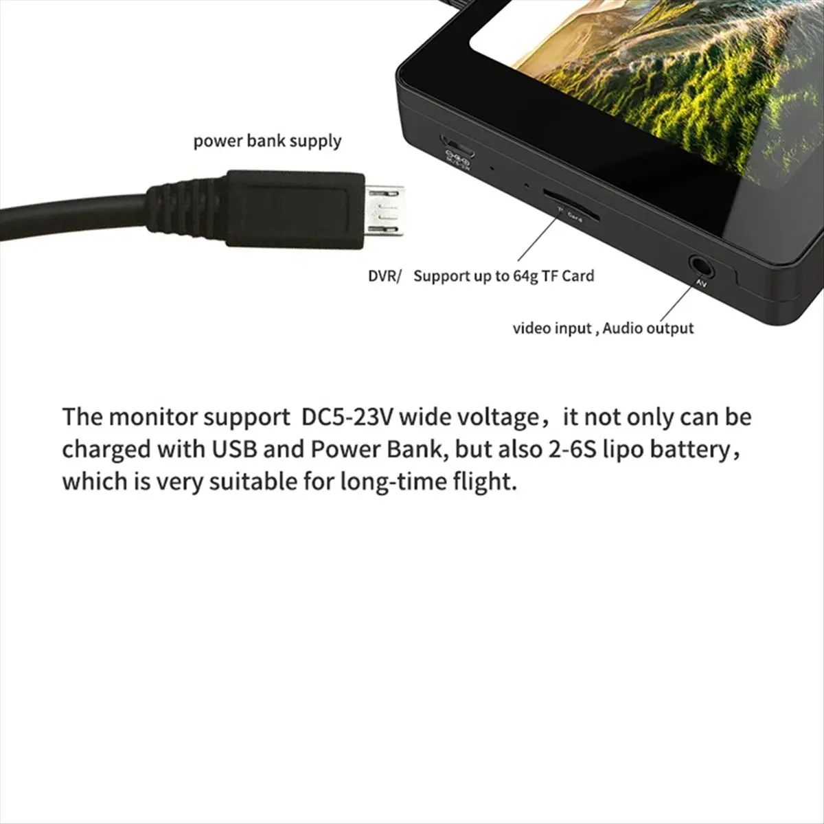 ^&*Summer sale- 5 Inch Drone Display DVR IPS 800x480 5.8G 40CH Diversity Receiver 1000Lux FPV HD Display for RC Drone Radio Cont