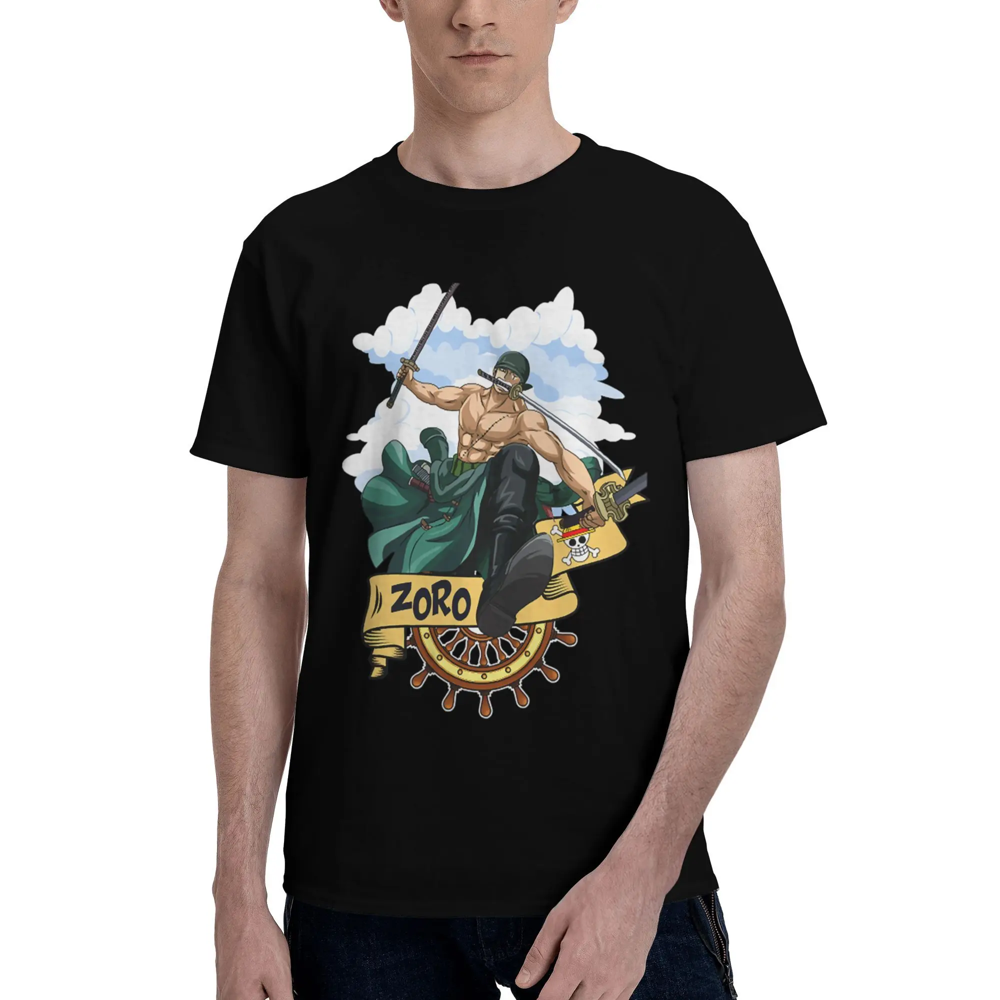 

Custom Zoro O-One P-Piece Anime Tshirts Short Sleeves Streetwear T Shirt Cool T-shirt Loose Fit 100% Cotton Tee Tops Clothes