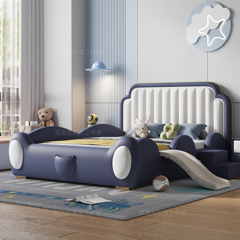 

Unique Headboard Frame Bed Luxury Support Nordic Kids Living Room Beds Hotel Princess Modern Camas Infantiles Bedroom Furniture