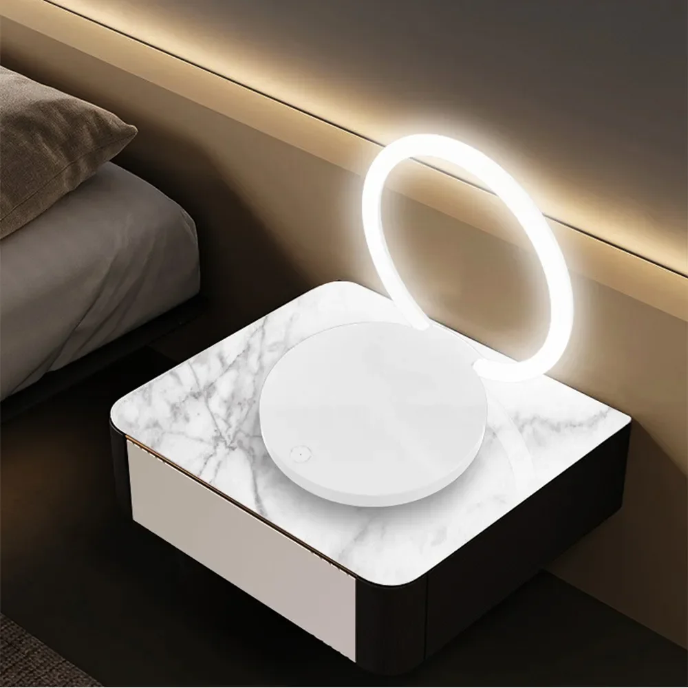 Carregamento sem fio LED Night Light, lâmpada de cabeceira dobrável, mesa luz, suporte do telefone portátil, holofote, 3 modos, 15W