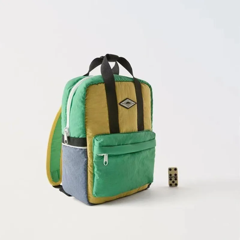 Spring and summer new fashion trend lightweight yellow with green backpack for boys and girls