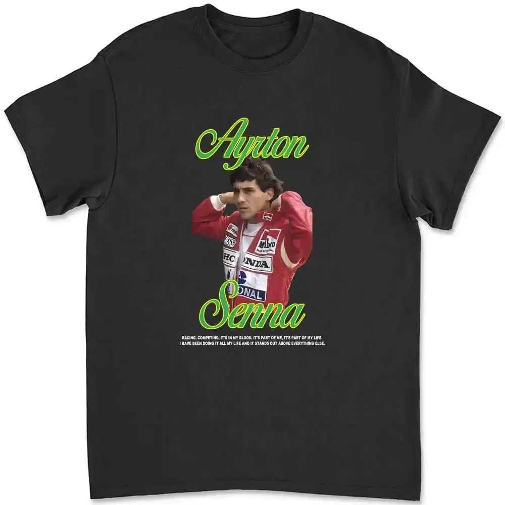 Ayrton Senna Black T Shirt Size Medium C95D