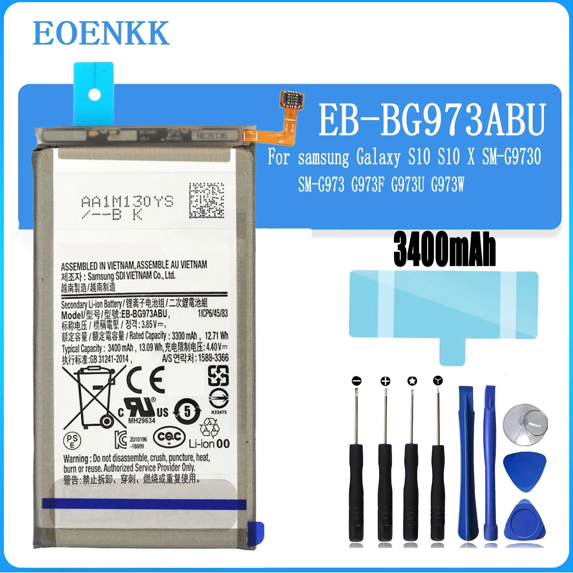 EB-BG973ABU battery For Samsung Galaxy S10 Galaxy S10 SM-G9730 EB-BG973ABE Repair Part  Capacity Phone Batteries Bateria