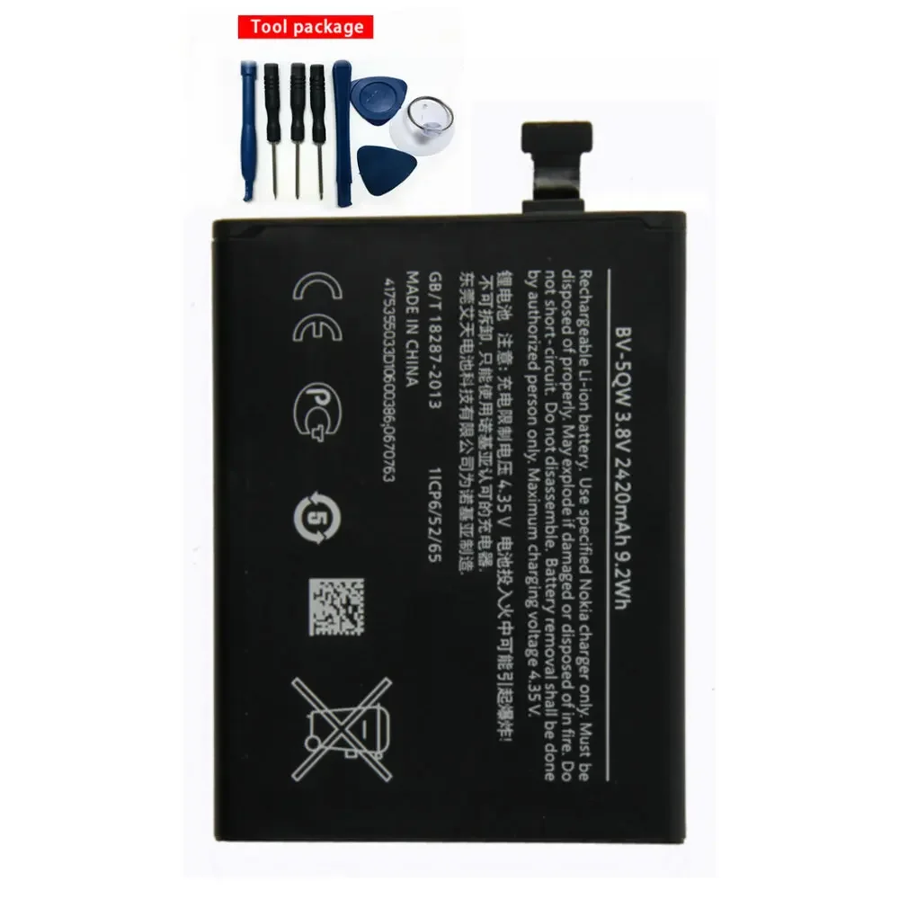 BV-5QW    battery 2420mah for Nokia Lumia 930 BV5QW Cellphone batteries+tools