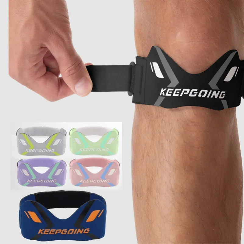 Patella Knee Strap Band Knee Support Brace Adjustable Shock‑Absorbing Patella Stabilizer Ergonomic Pad for Running Basketball