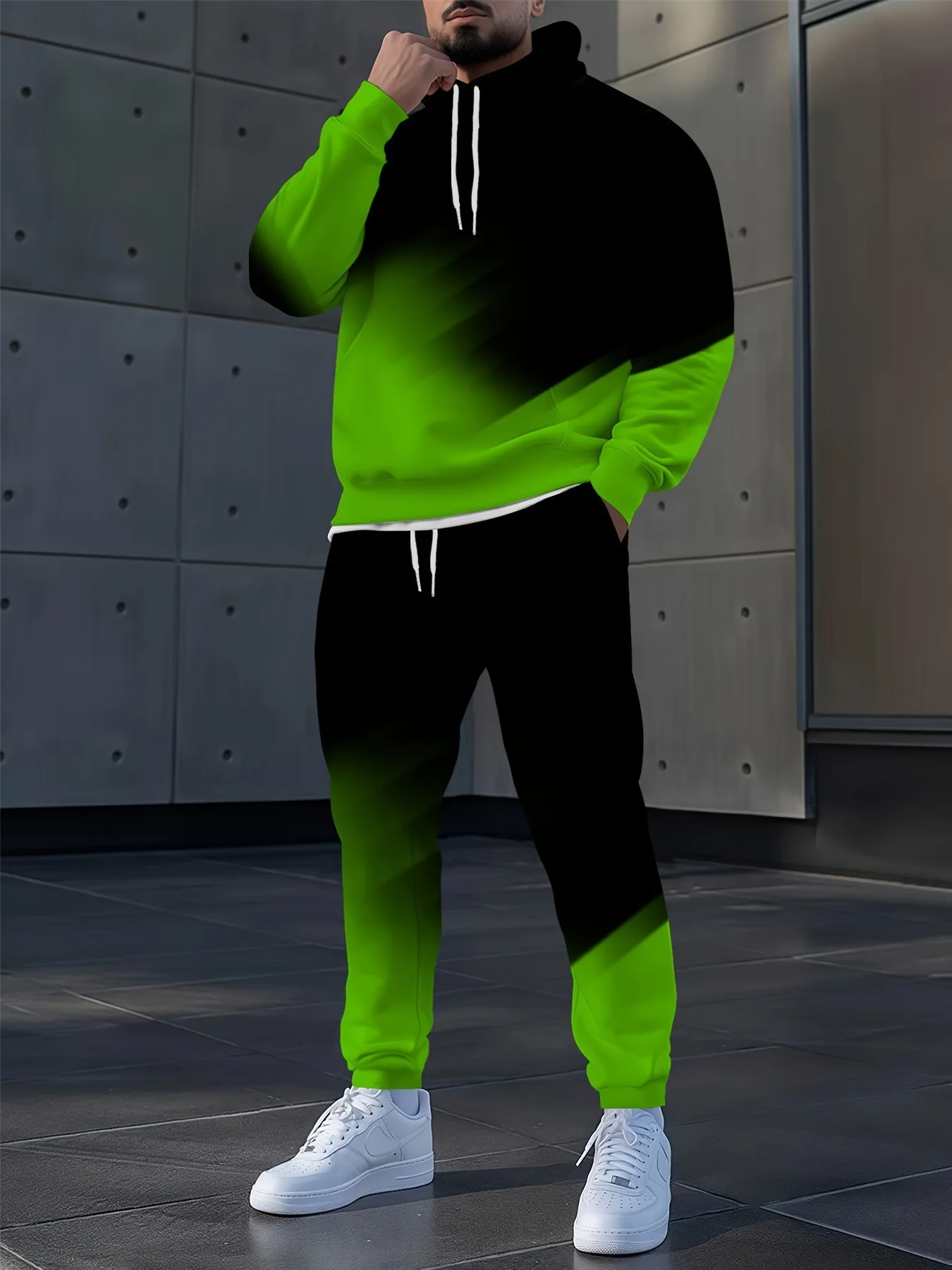 

Fashion Gradient Color 3D Printed Hoodies Pant Sets Men's Casual Sweatshirts Sweatpants Two Piece Suits Man Tracksuit Clothing