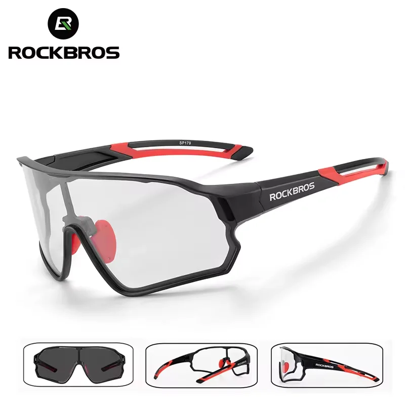 ROCKBROS fotochromowe okulary rowerowe rower UV400 sportowe okulary przeciwsłoneczne dla mężczyzn kobiety przeciwodblaskowe lekkie piesze wycieczki okulary rowerowe