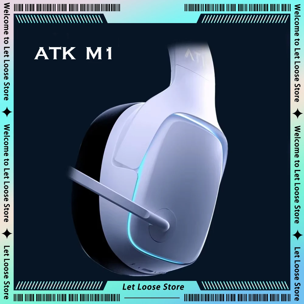 ATK M1 Wireless Bluetooth Headphone Head-mounted Noise Reduction Game Headphone CSGO Valorant Game Gamer Headphone Holiday Gifts