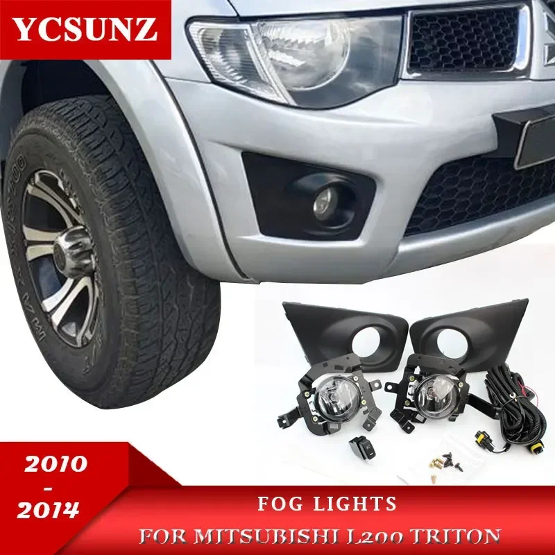 

Fog Lights Lamp With Wire Harness Replacement Accessories For Mitsubishi L200 Triton 2010 2011 2012 2013 2014 pick up double cab