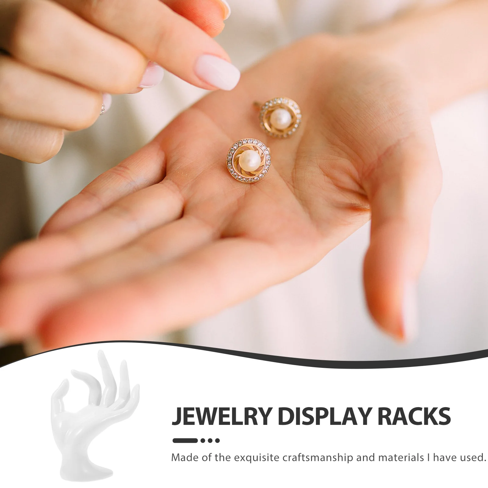 

Plastic Hand Ok Gesture Ring Holder For Desktop Store Jewelry Display Stand Decorative Jewelry Organizer Accessory