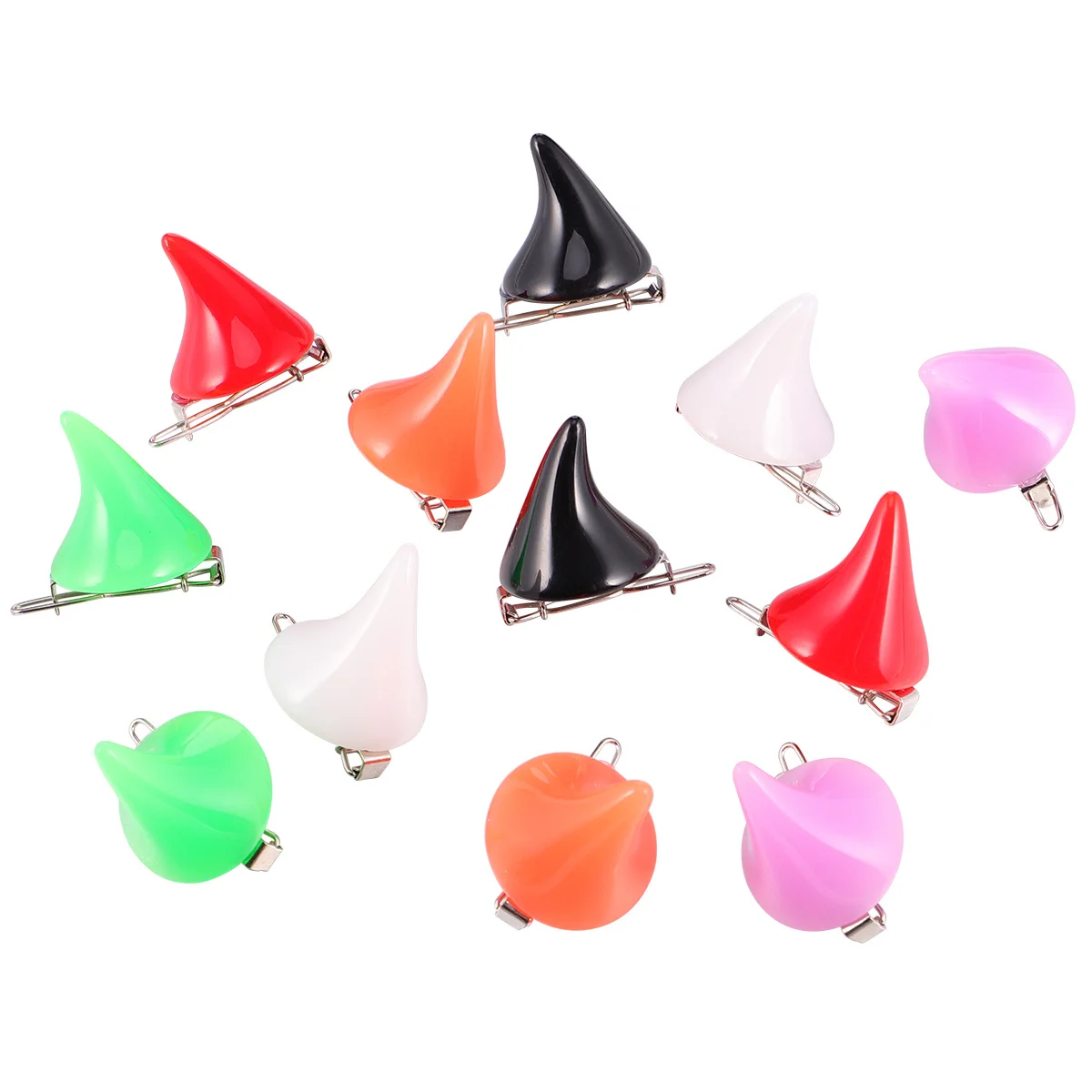 12 قطعة مقاطع الشعر الشيطان مجموعة مقاطع الشعر الشيطان تأثيري 6 ألوان هالوين زي ملحق للحزب تأثيري مخيف أغطية الرأس ديكور #6