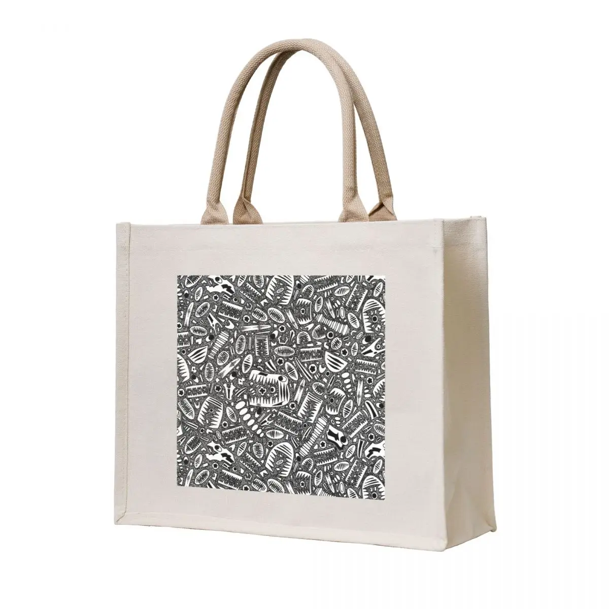 

Crinoid fossil pattern from 1760's teapot Tote Bag Women's bag Portable shopping bag Lady bags
