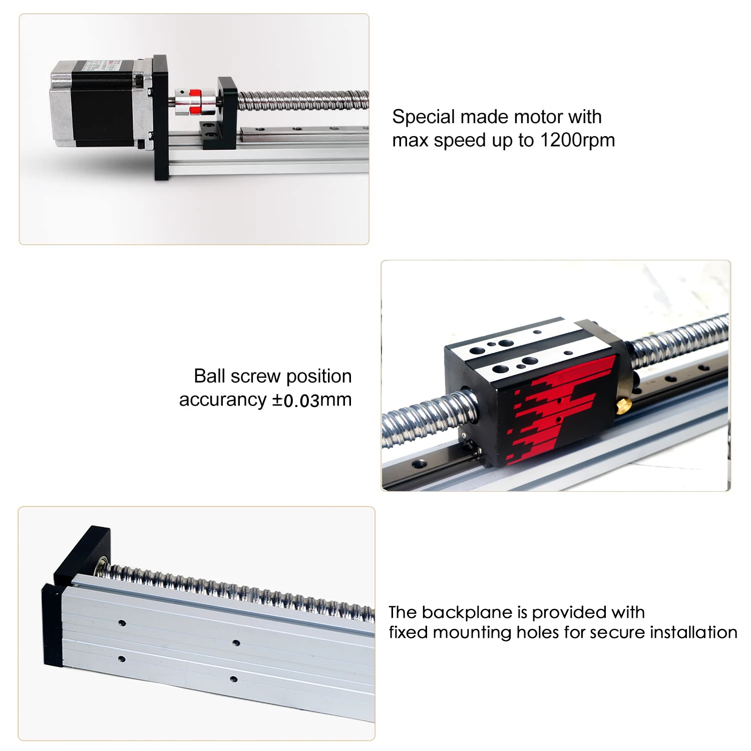 Imagem -04 - Atuador de Parafuso de Bola de Movimento Linear Guia Motorizado Fsk40 V2.0 Atacado 23 Pcs