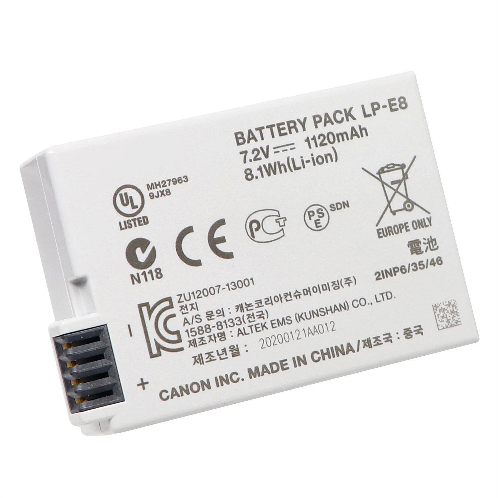 Original LP-E8 Camera Battery For Canon EOS Rebel T2i T3i T4i T5i EOS 550D 600D 650D 700D EOS Kiss X4 Kiss X5 Kiss X6